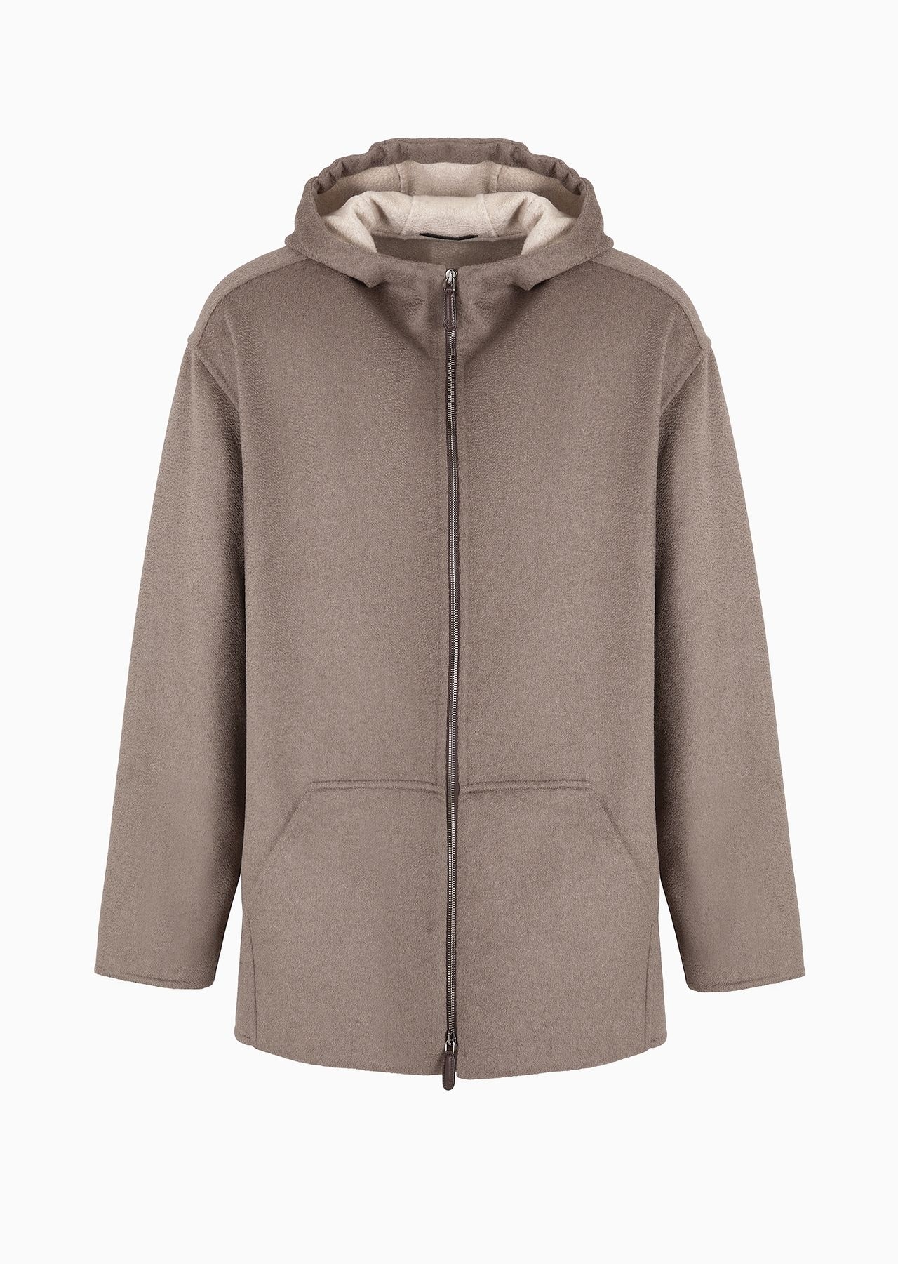 Hooded blouson in double cashmere - 1