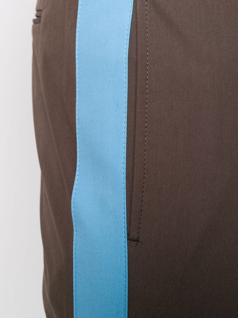 contrast tape slim-fit trousers 5
