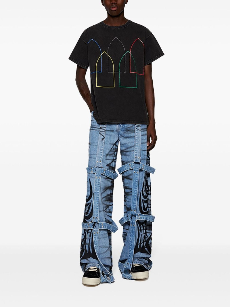 WHO DECIDES WAR Winged Logo Bondage jeans outlook