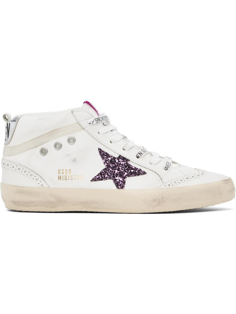White Mid Star Sneakers 1