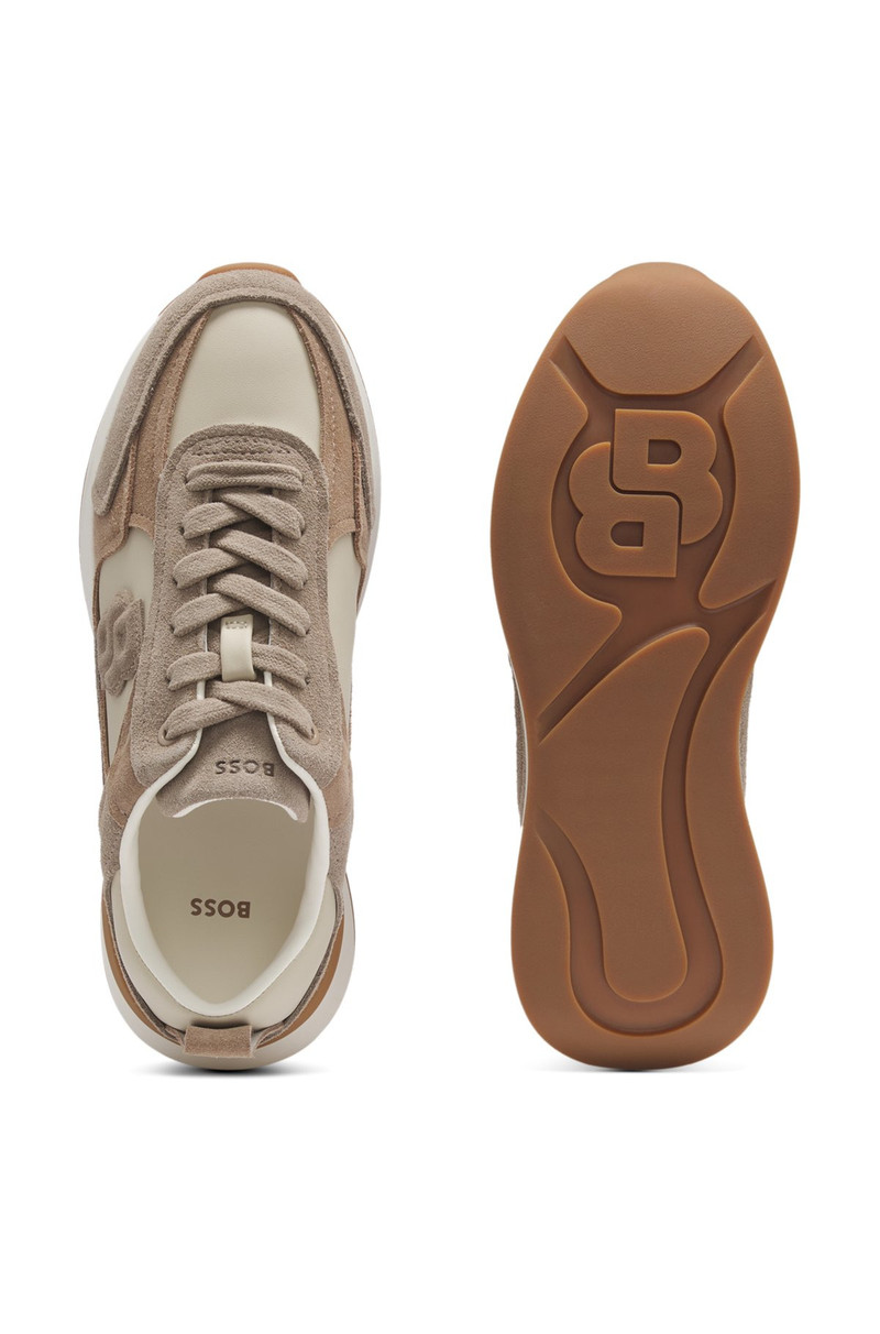 SUEDE-TRIM TRAINERS WITH DOUBLE B MONOGRAM 4