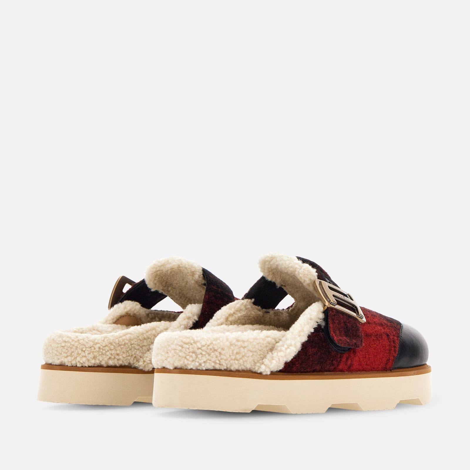 Hogan H625 Mule Shoes Red Black Beige - 3