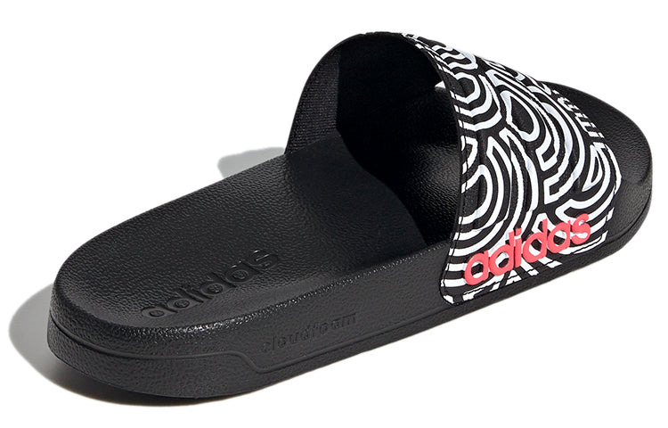 (WMNS) adidas Adilette Shower Slipper Black/White FX1200 - 4