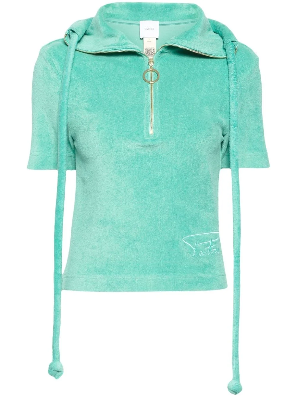 logo-embroidered polo top - 1