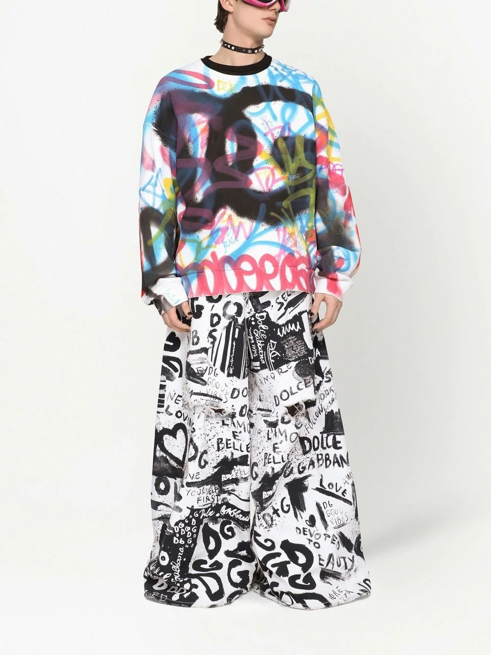 graffiti-print cotton sweatshirt - 2