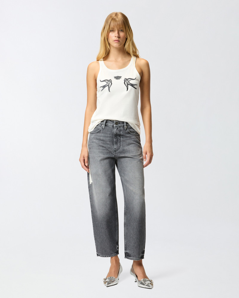 PINKO GREY DENIM BALLOON-FIT JEANS outlook