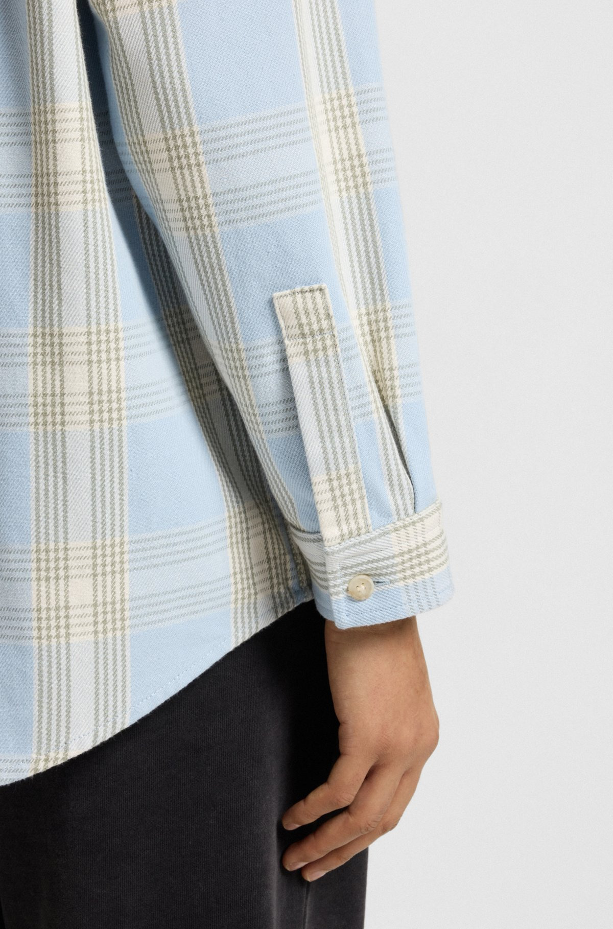 OVERSIZED-FIT SHIRT IN GLEN-CHECK COTTON TWILL - 6