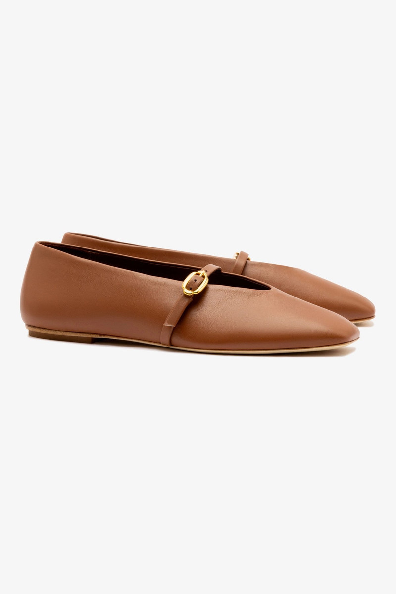 Misty Ballerina Flat In Caramel Leather 3