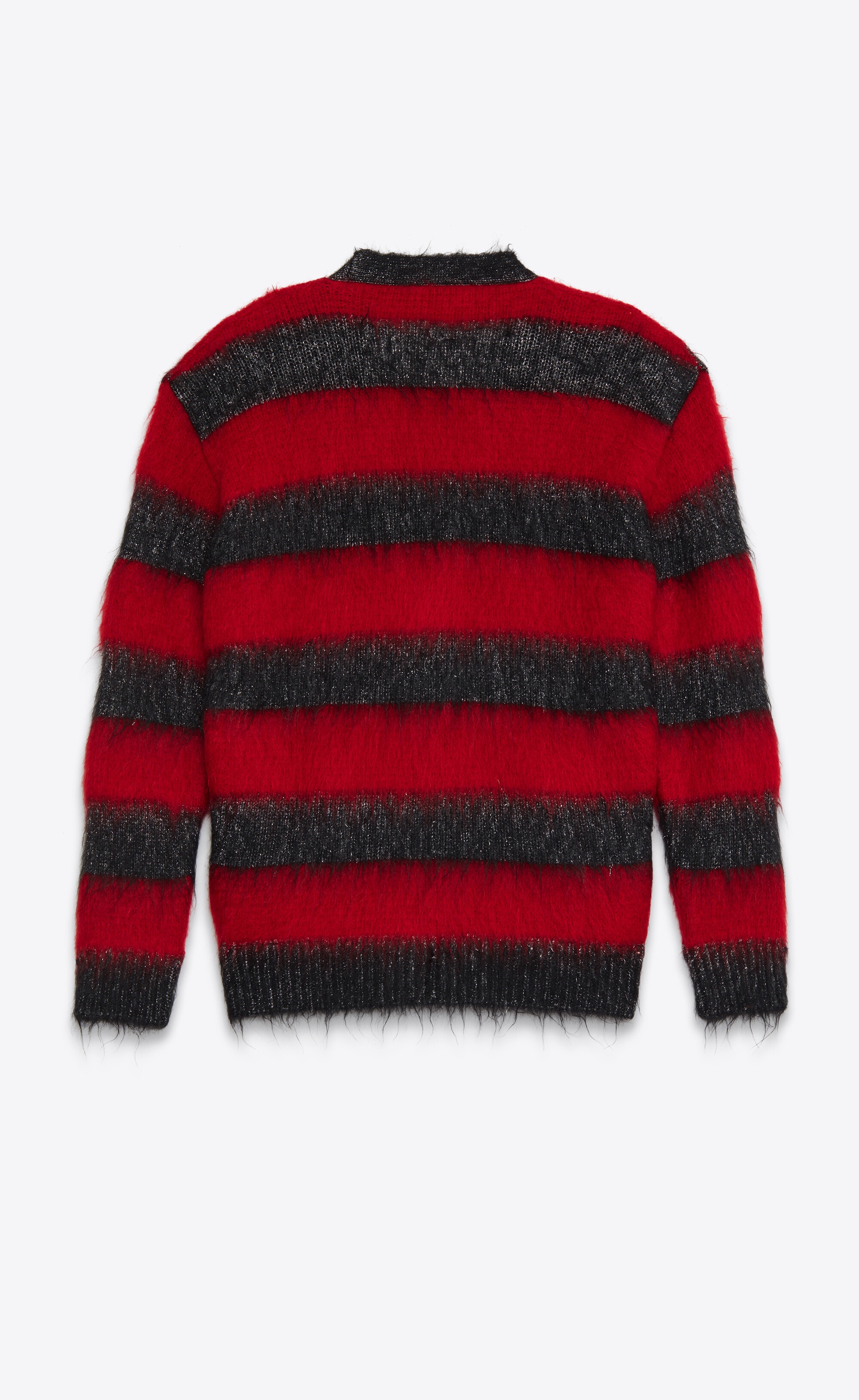 striped lamé knit cardigan in brushed mohair - 2