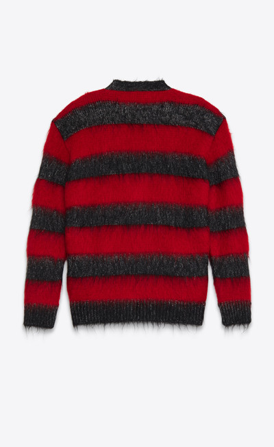 SAINT LAURENT striped lamé knit cardigan in brushed mohair outlook