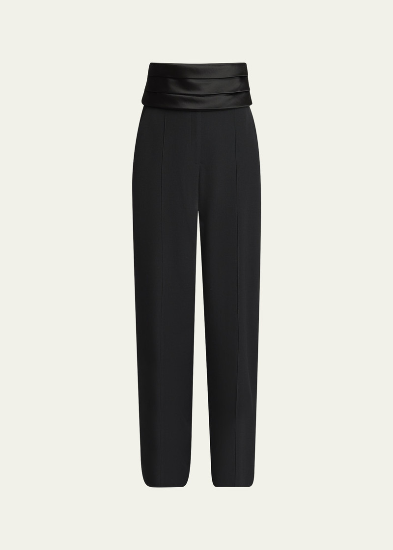 Cummerbund Straight Leg Wool Classic Trousers 1