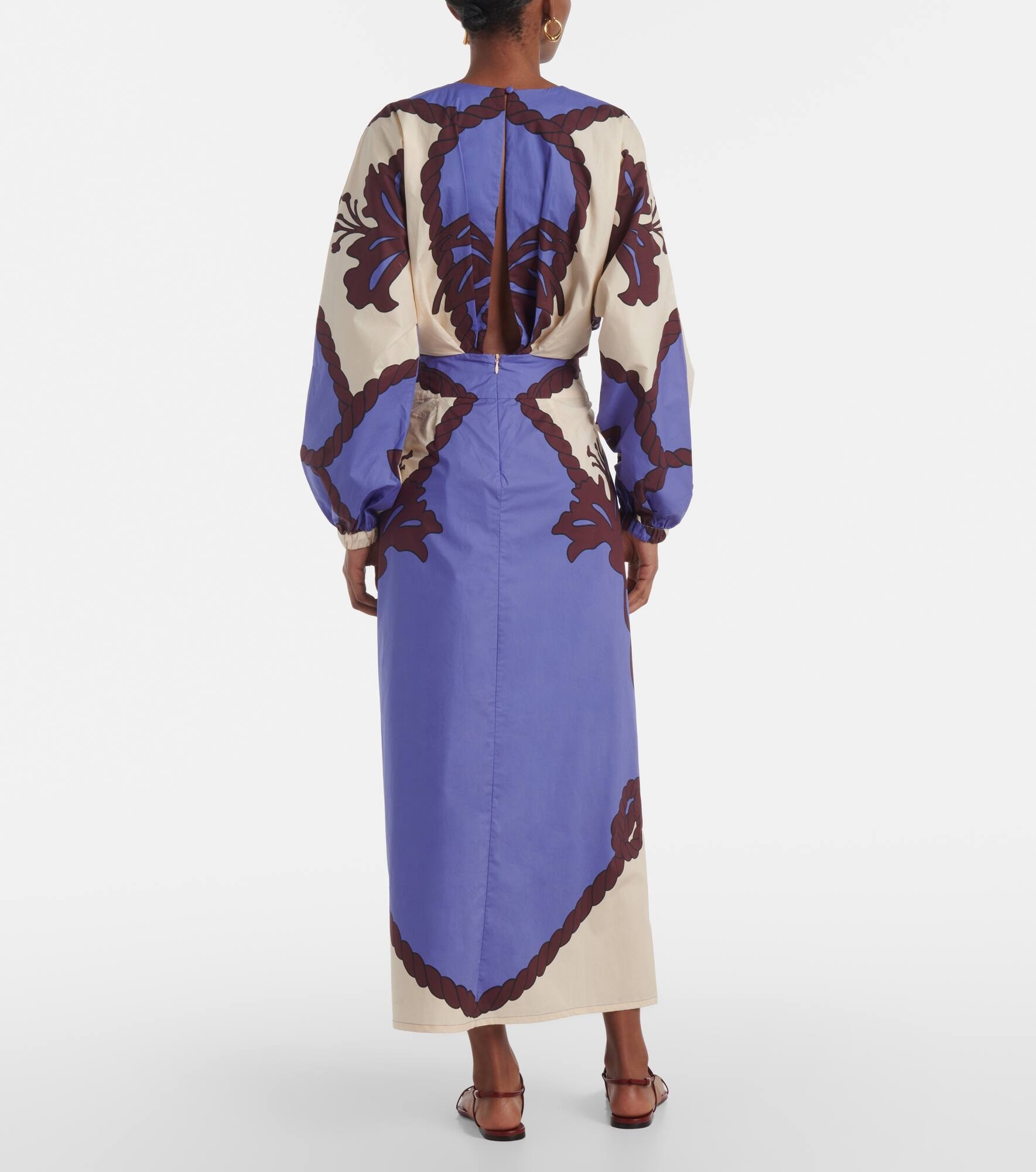 Latitud Marina printed cotton midi dress - 3