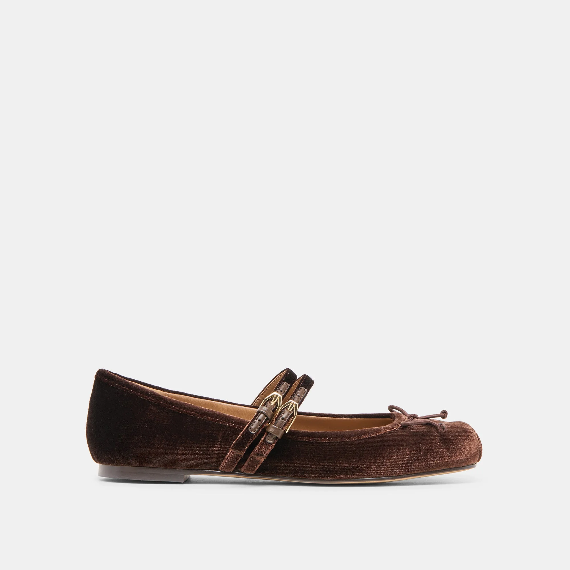 GIBSEN BALLET FLATS CHOCOLATE VELVET - 1
