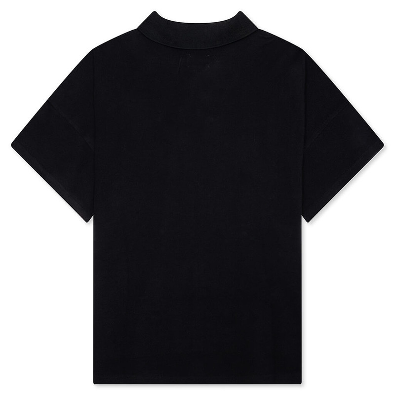 Rhude PIQUE BOXY POLO SHIRT - BLACK/WHITE outlook