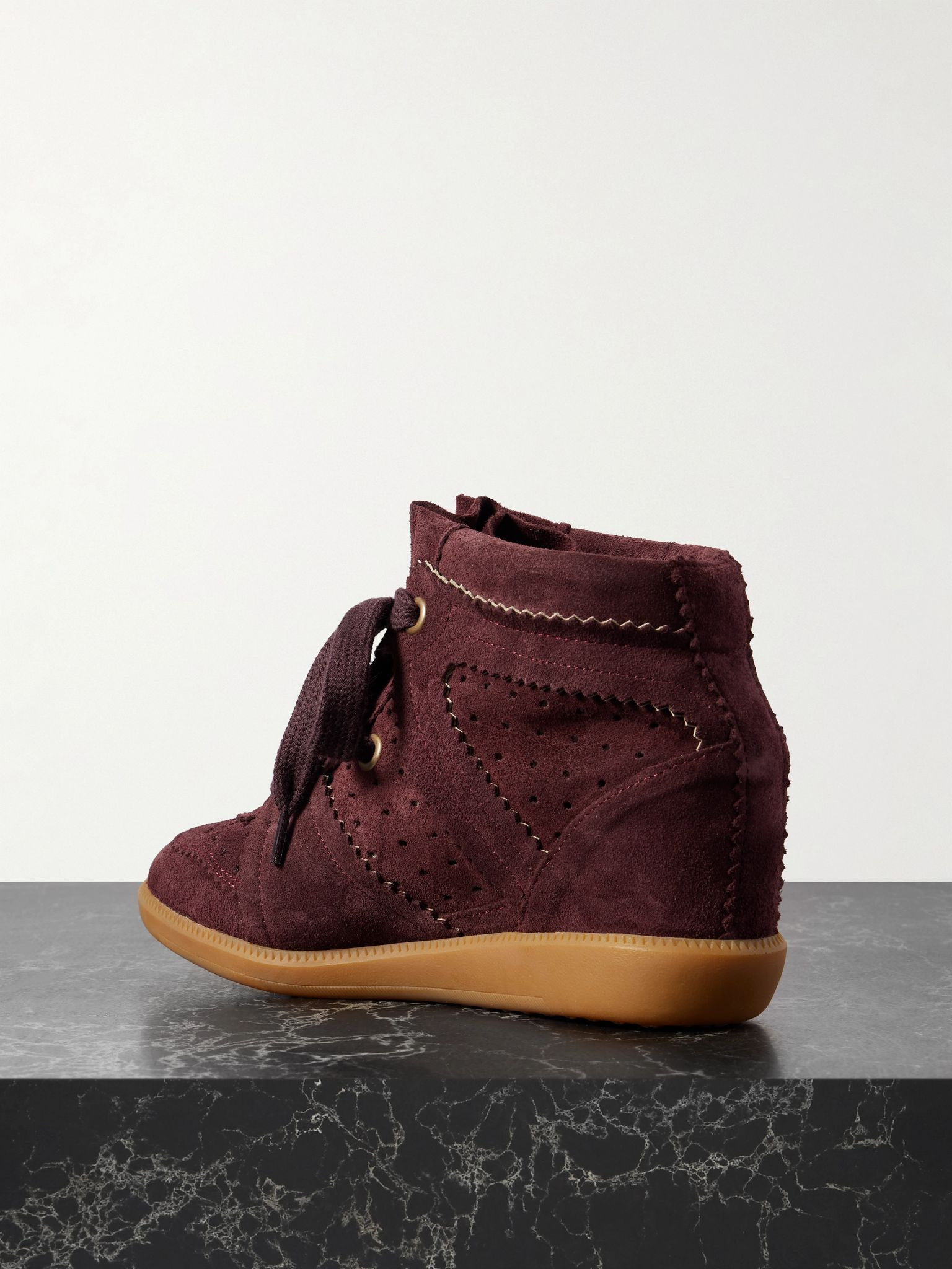 Bobby suede wedge sneakers Plum - 3