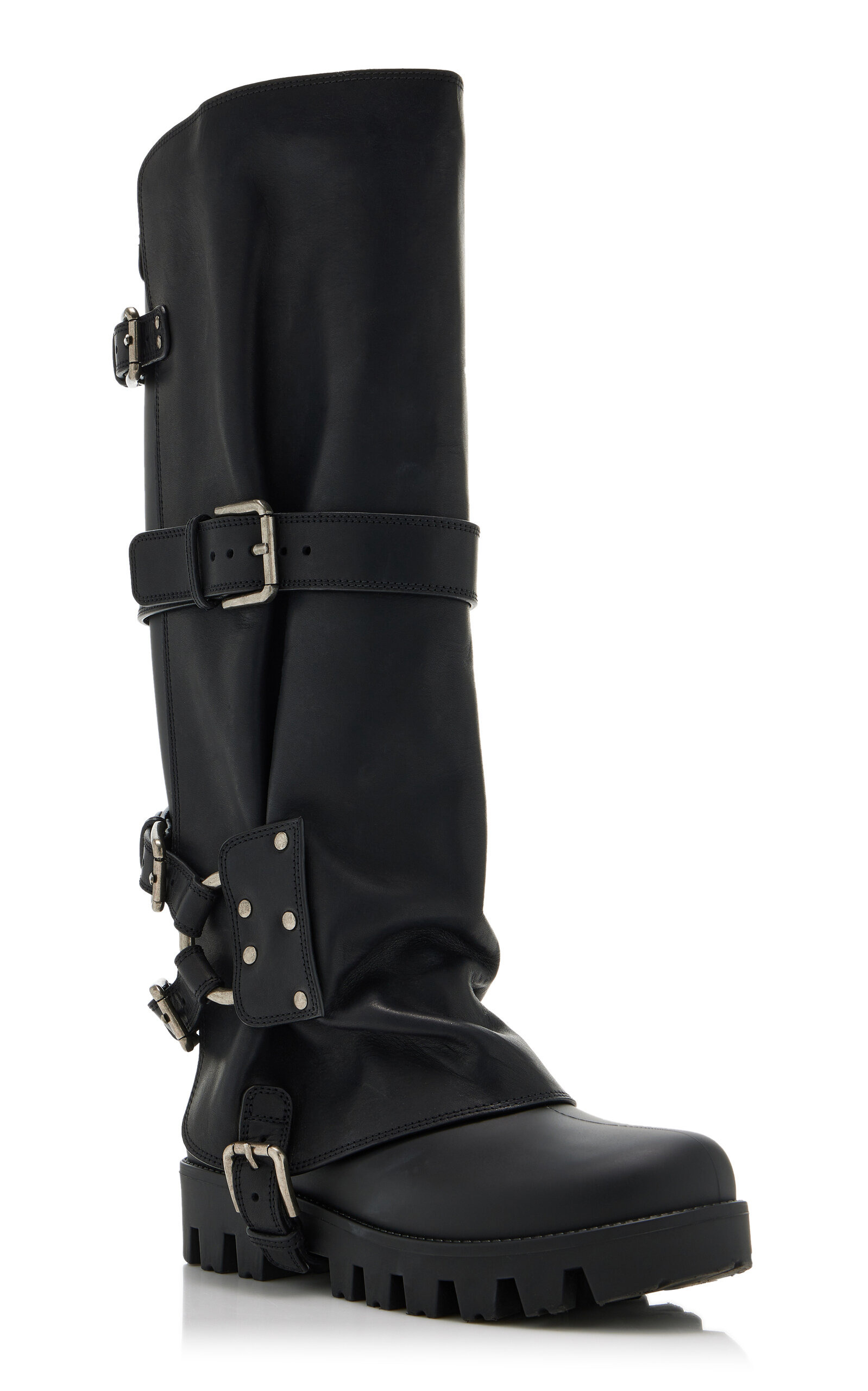 Rubber and Leather Rainboots black - 4