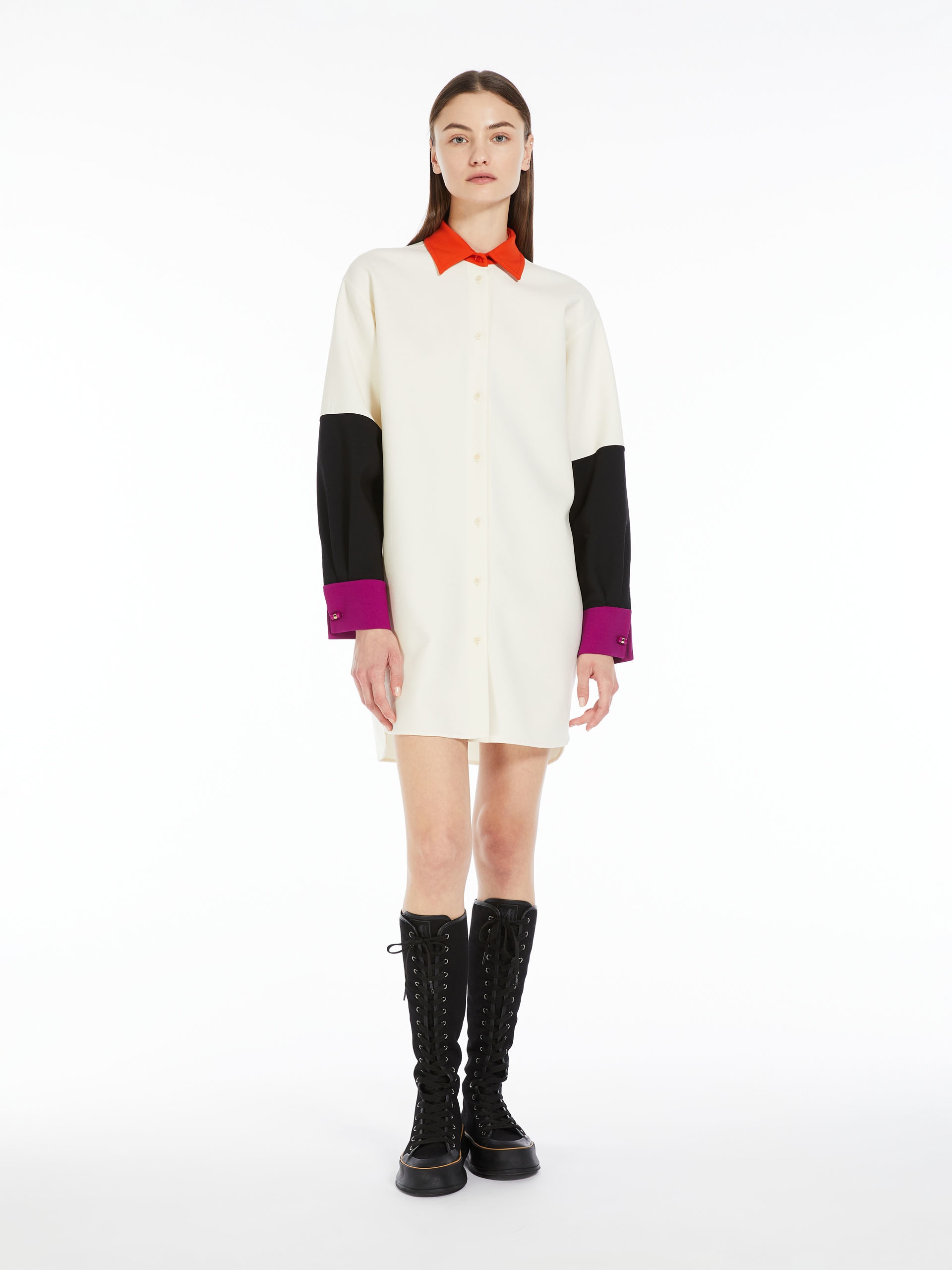 Max Mara FIUGGI Short wool shirt dress | maxmara | REVERSIBLE