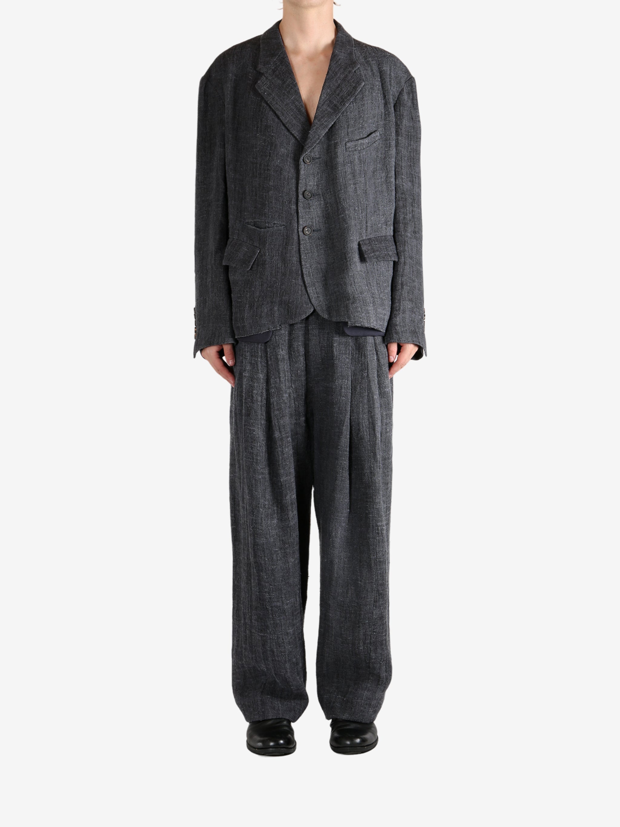 ZIGGY CHEN - Men Cropped 3 Button Blazer - 4