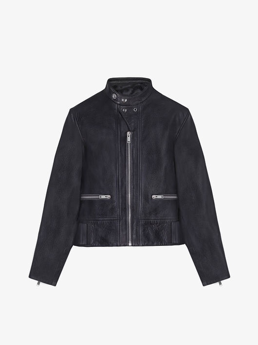 GIVENCHY JACKET IN LEATHER WITH METALLIC DETAILS - 1