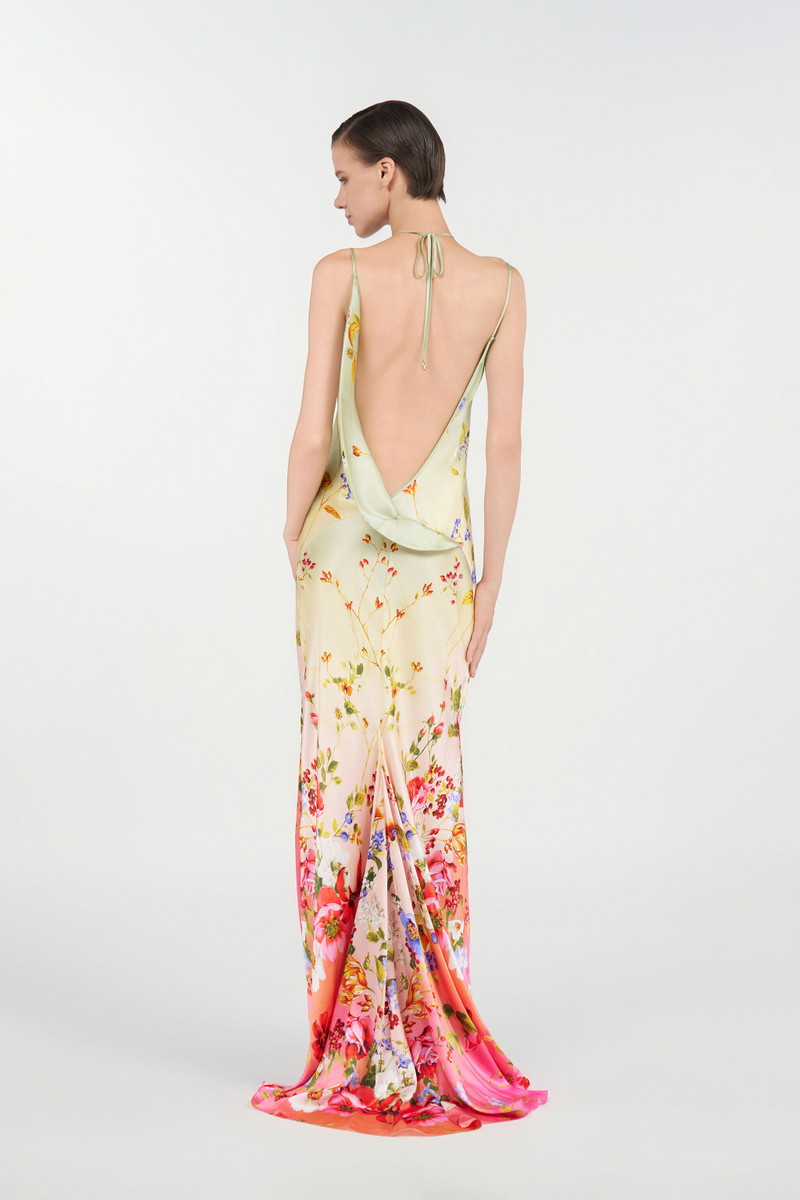 Maxi Dress with Miami Flowers Print 4
