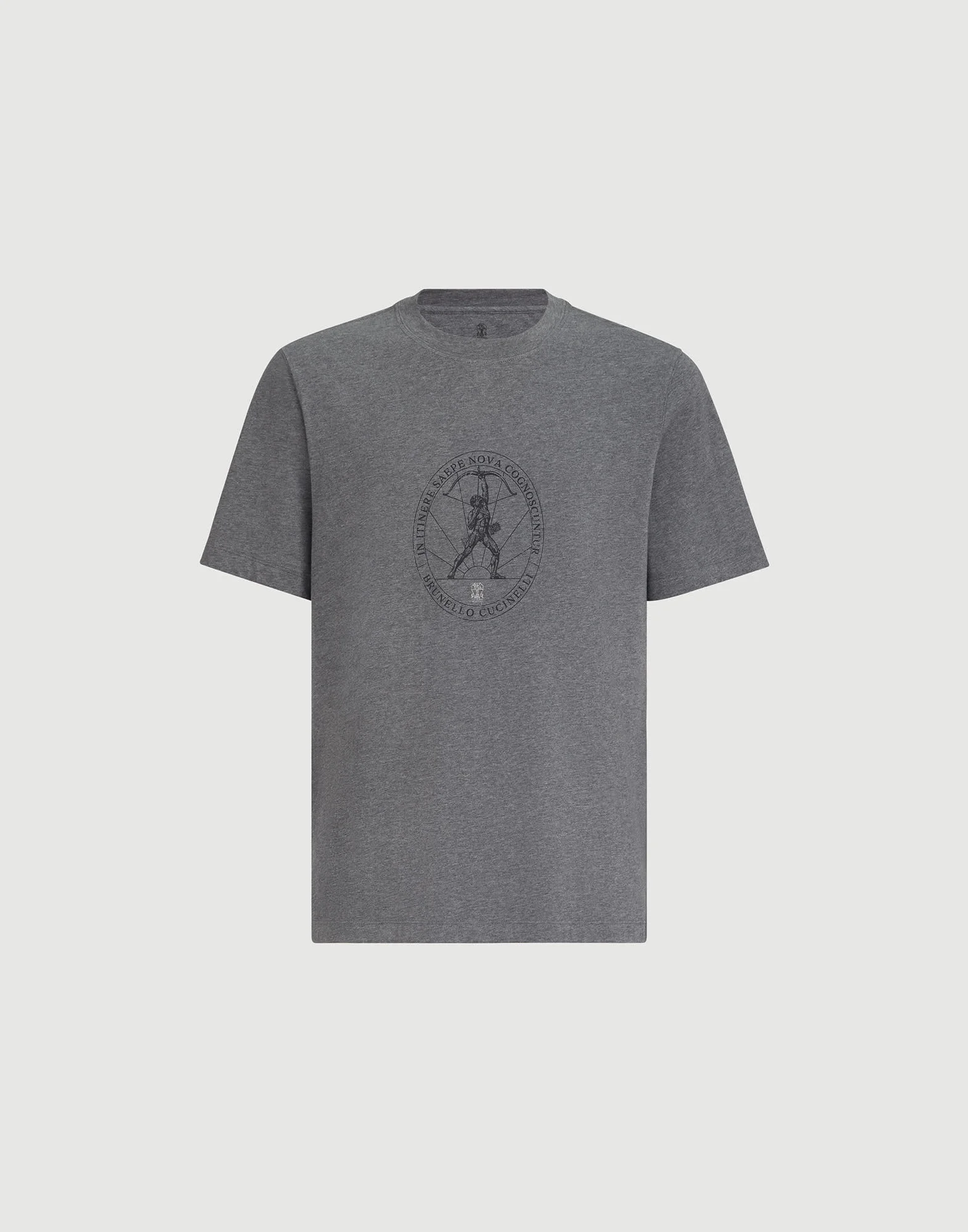 Cotton jersey crew neck T-shirt with print - 1