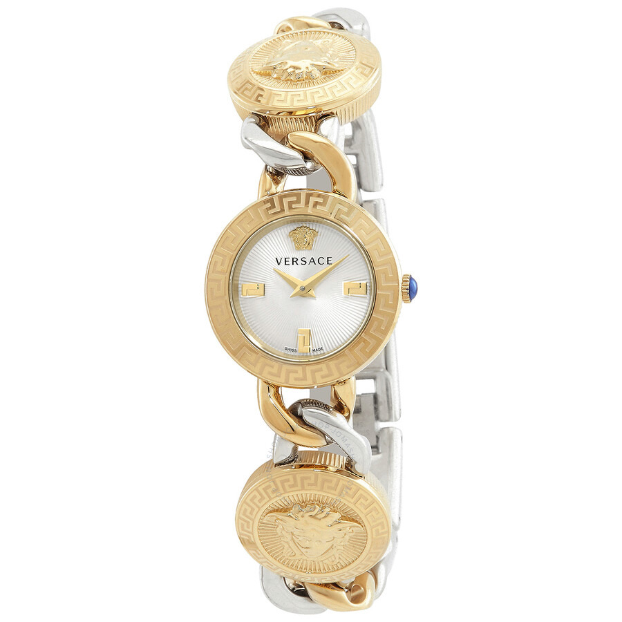 Versace Stud Icon Quartz Silver Dial Two-Tone Ladies Watch VE3C00122 - 1