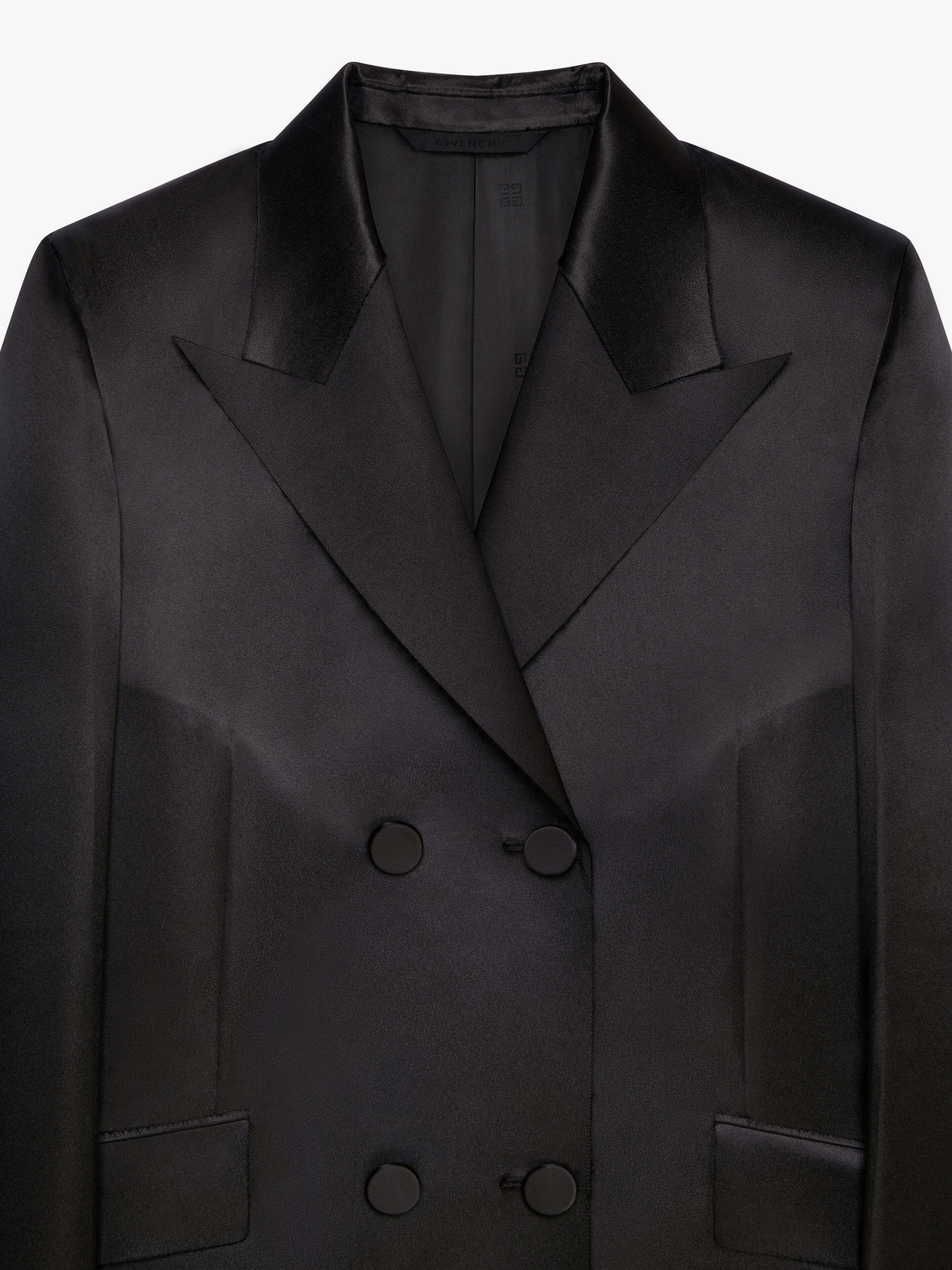 DOUBLE BREASTED COAT IN SATIN - 5
