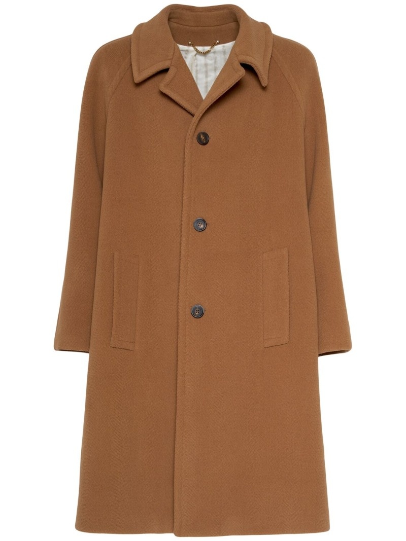 Journey herringbone virgin wool coat - 1