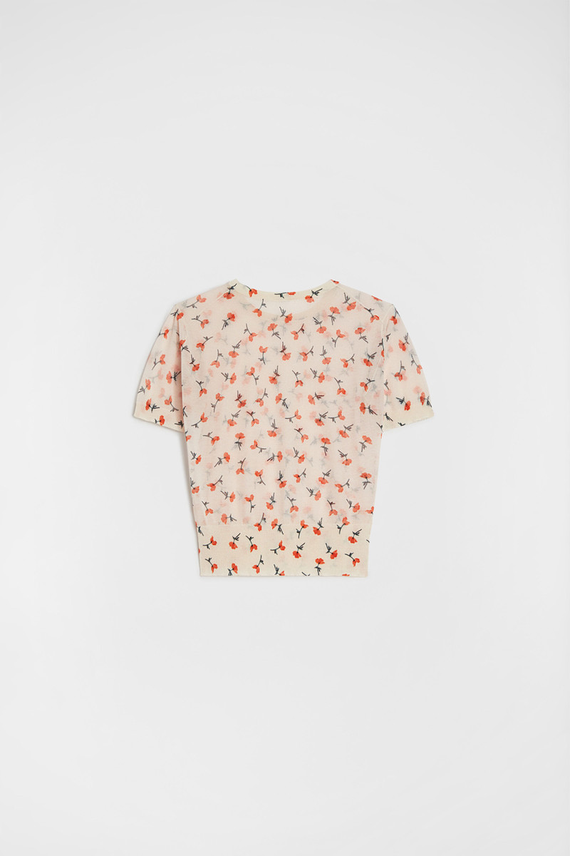 Cotton Blend Printed Knit T-Shirt 6