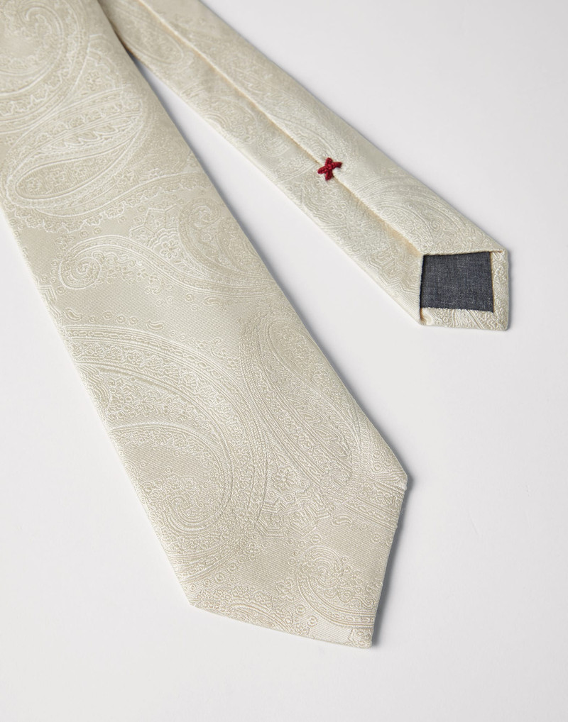Brunello Cucinelli Paisley silk tie outlook