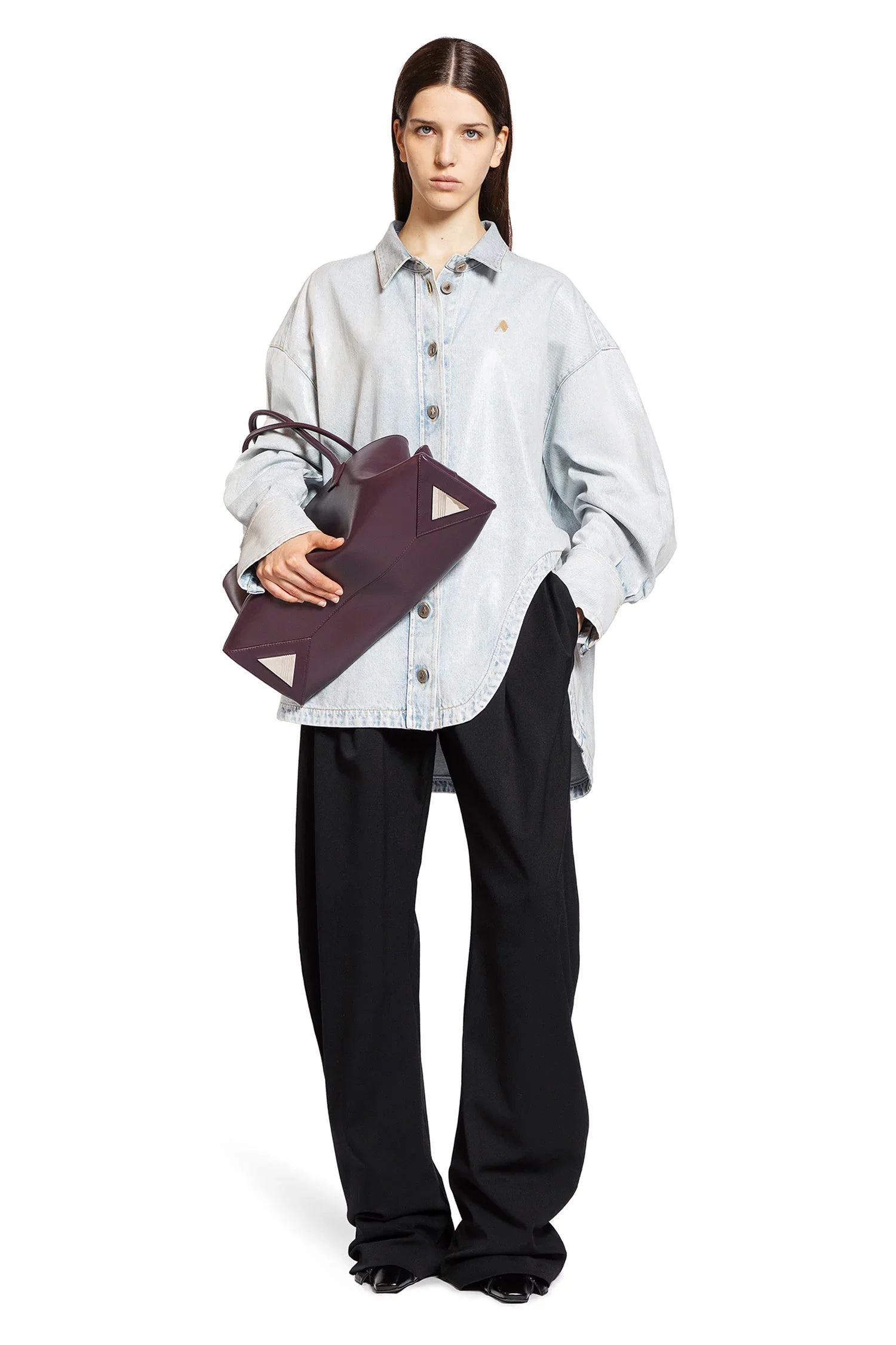 Glossy-Coated-Denim-Monogram-Shirt - 4