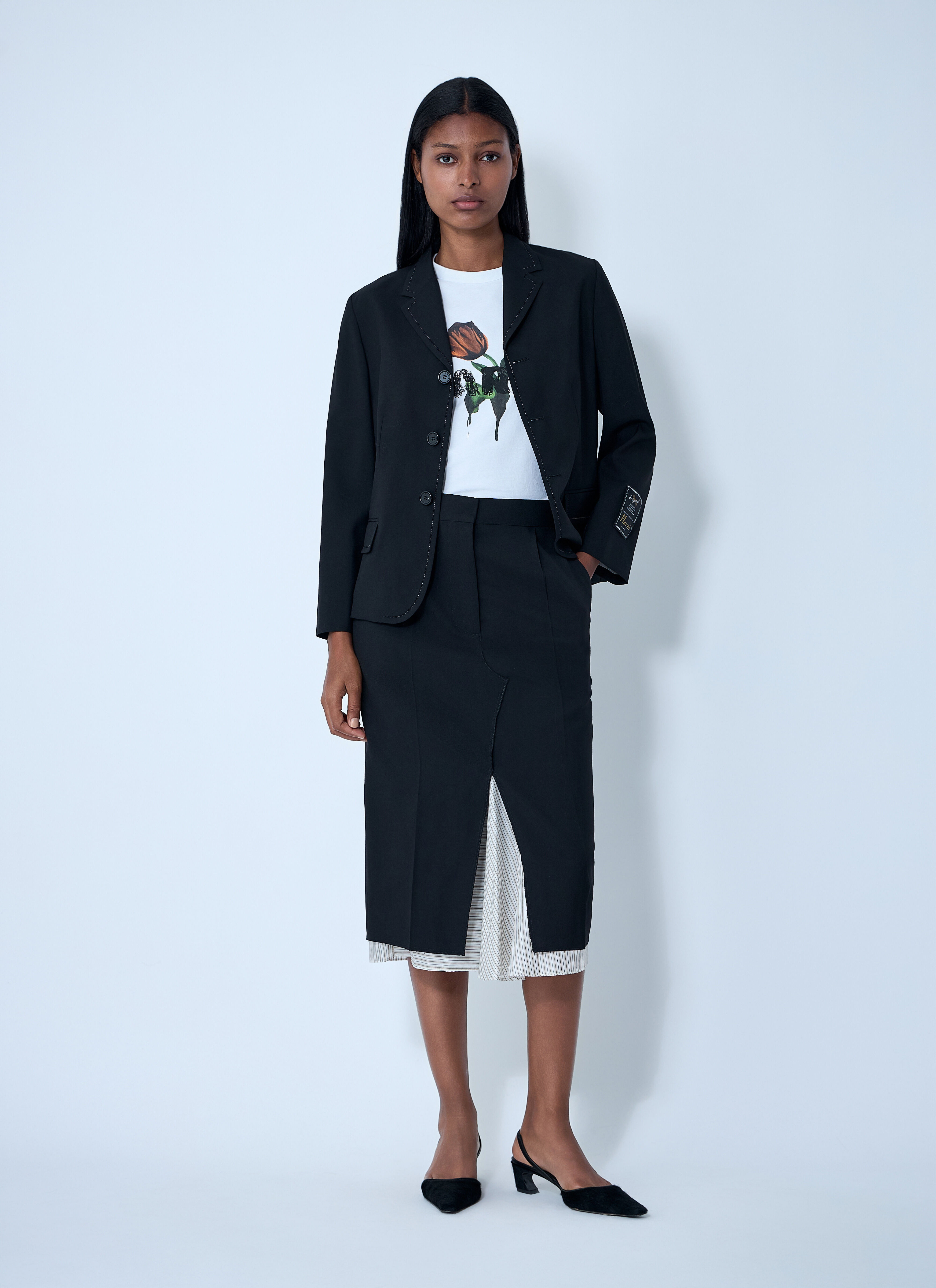 Wool Midi Skirt - 2