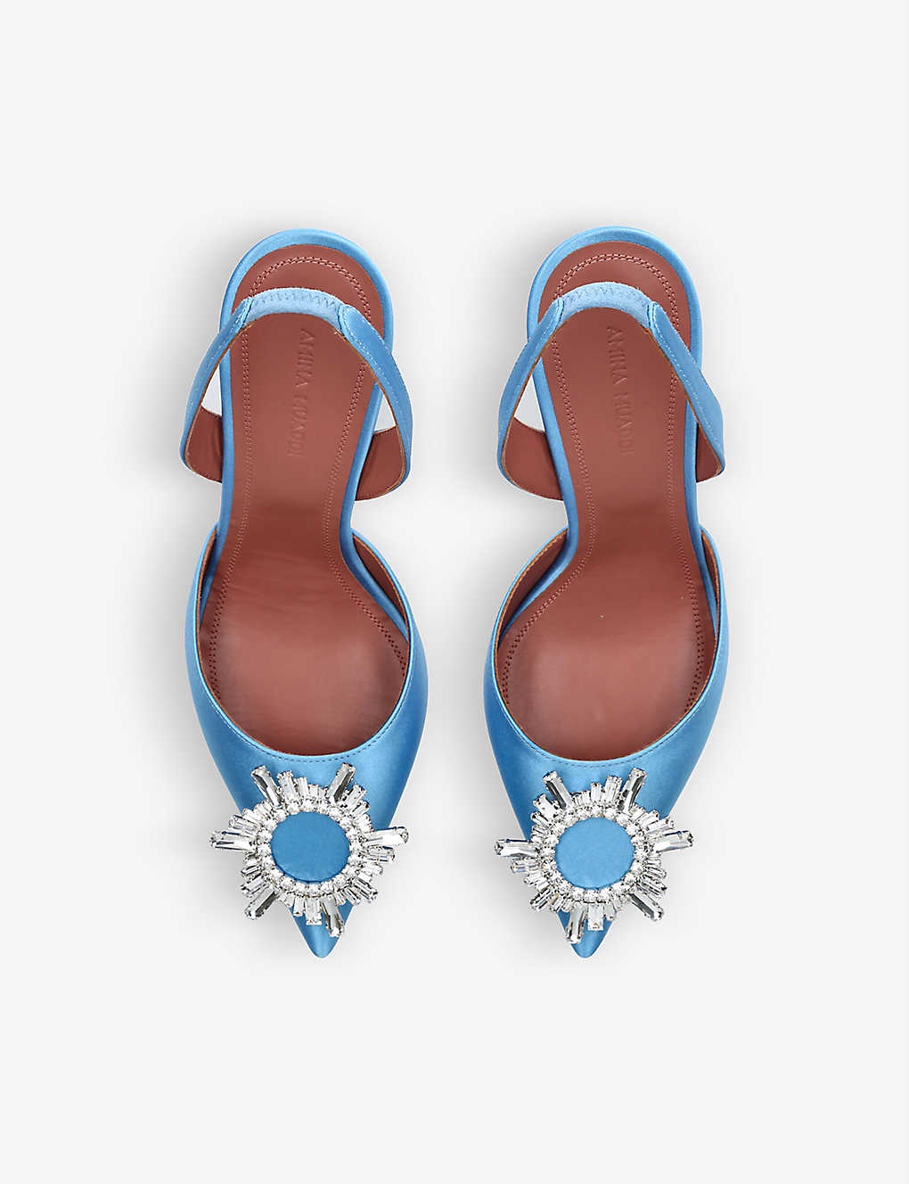 Begum crystal-embellished slingback satin heels - 2