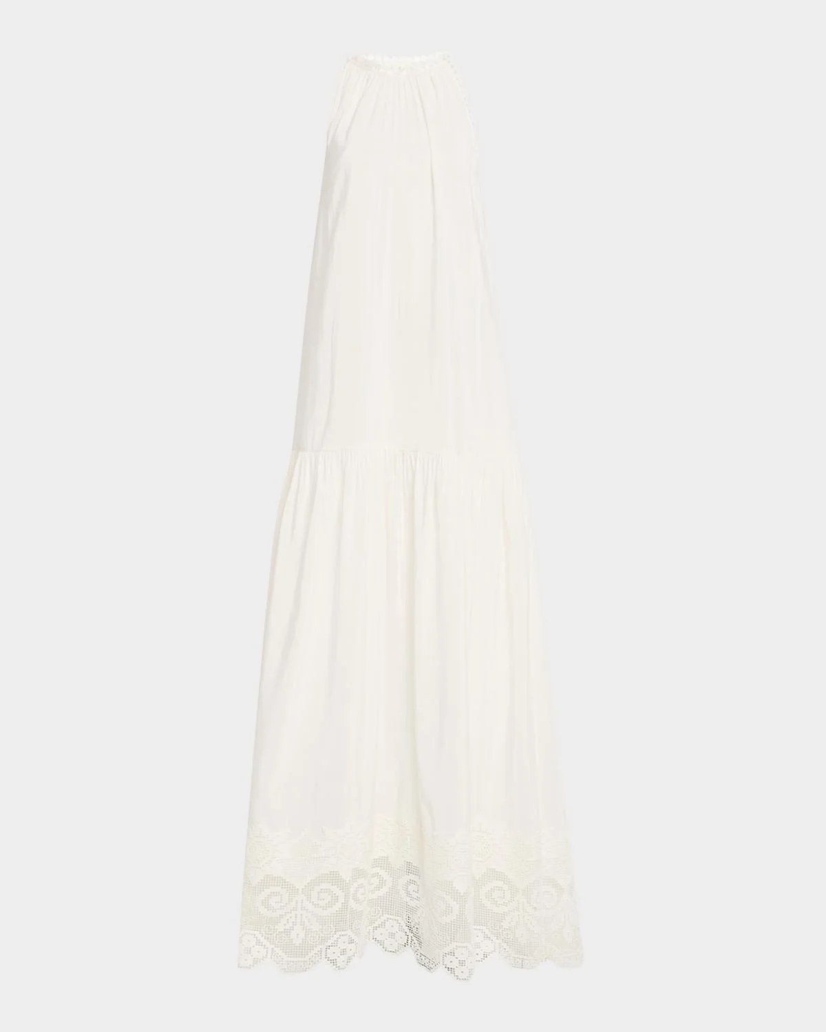 Teri Lace-Trim Halter Maxi Dress - 1
