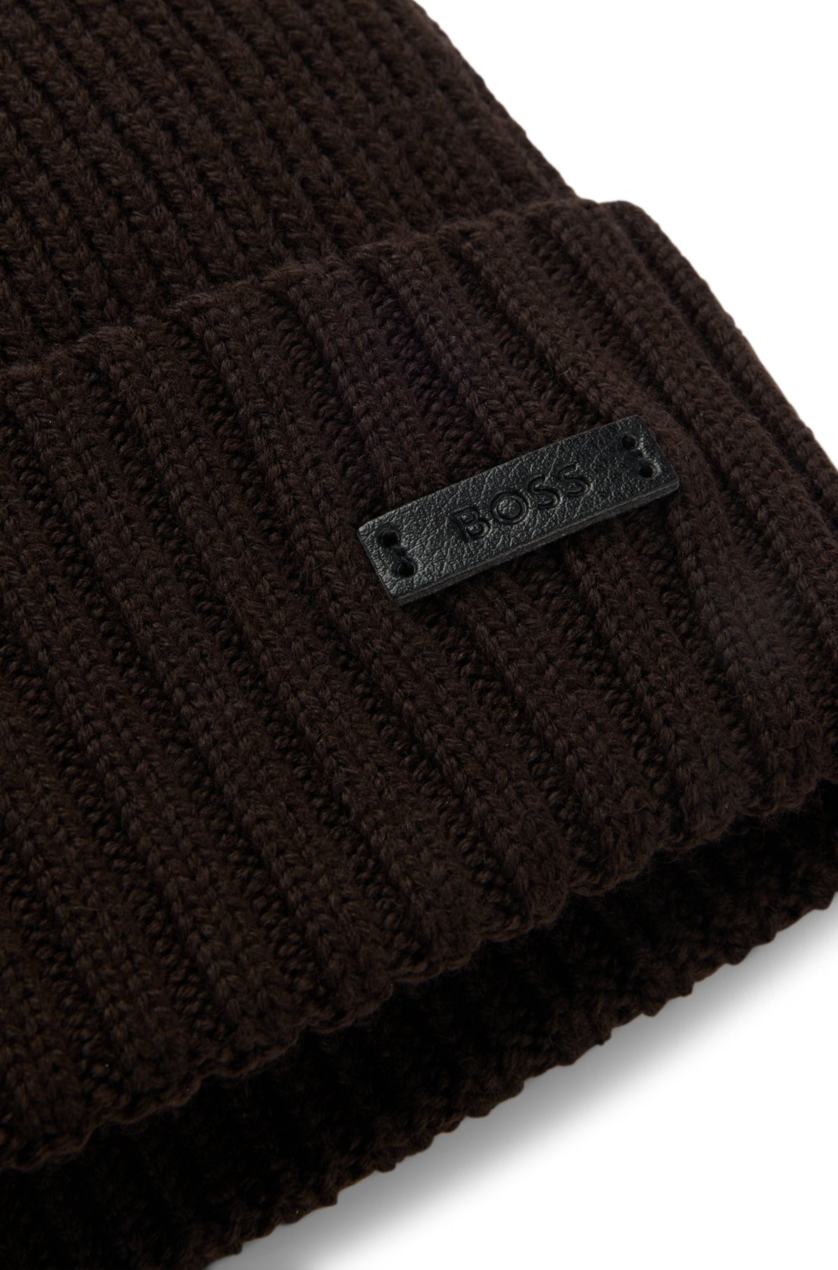 BEANIE HAT IN VIRGIN WOOL WITH LOGO PLAQUE - 5