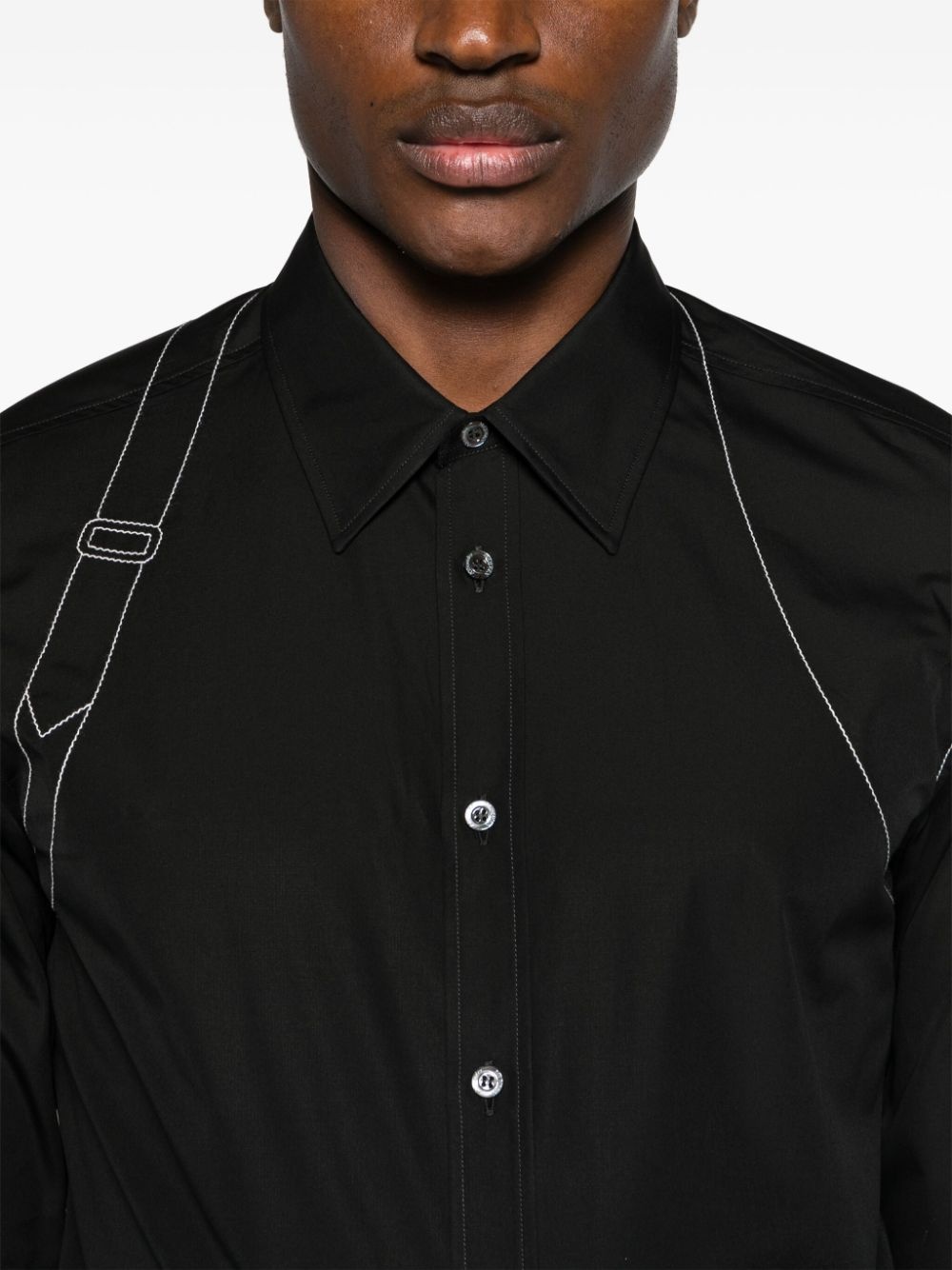 DECORATIVE-STITCHING COTTON SHIRT - 5