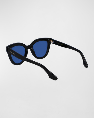 Victoria Beckham Monochrome Acetate Cat-Eye Sunglasses outlook