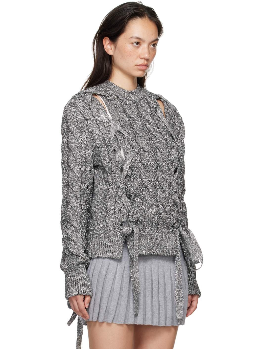 Silver Knit Sweater - 2