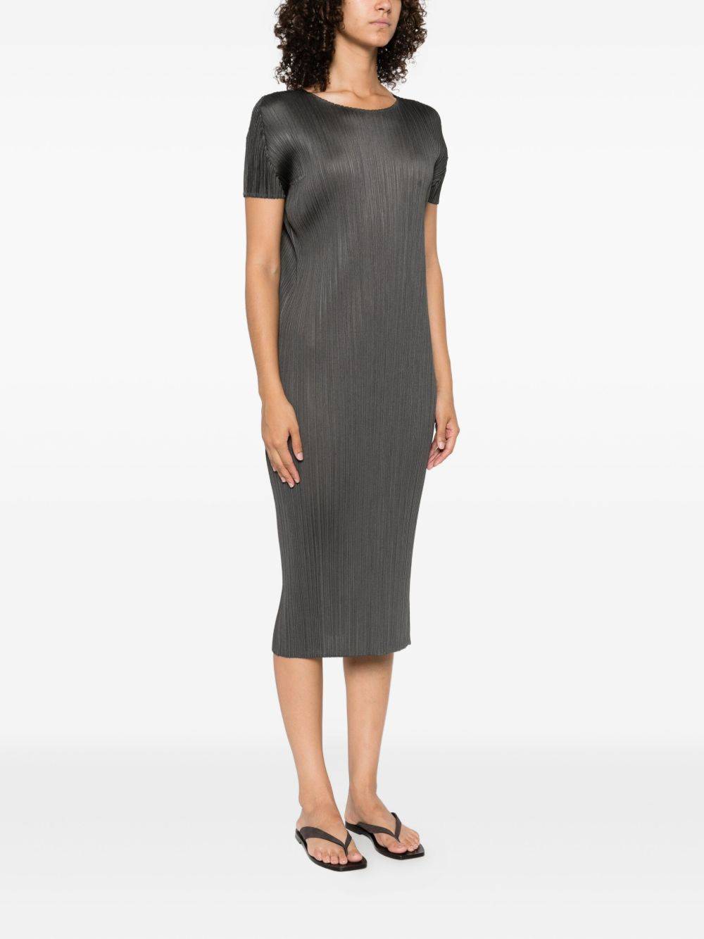 pleated short-sleeved dress - 3