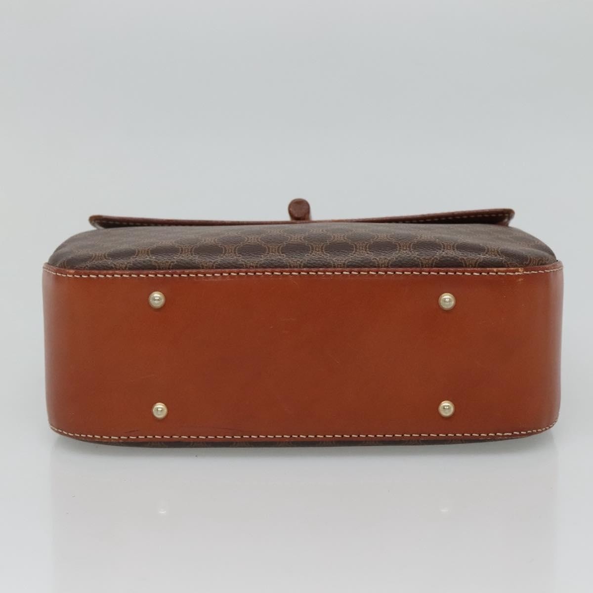 CELINE Macadam Canvas Hand Bag Pvc Leather Brown - 5