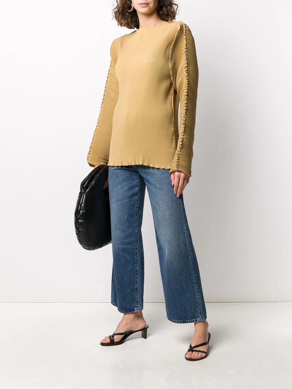 pleated long-sleeve top - 2