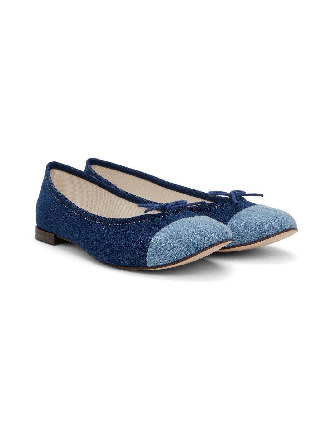 Blue Flora Denim Ballerina Flats - 4