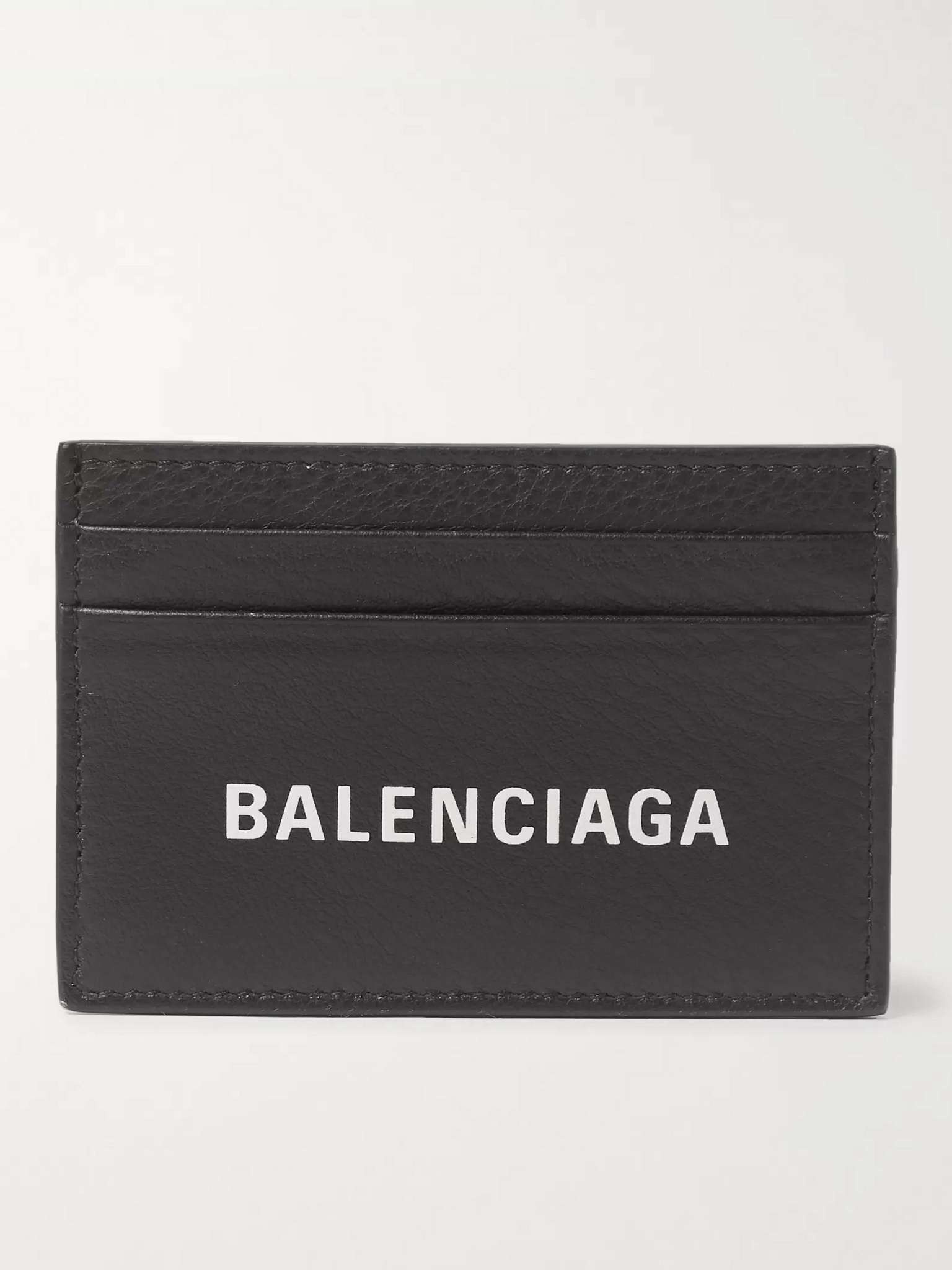 Logo-Print Full-Grain Leather Cardholder - 1