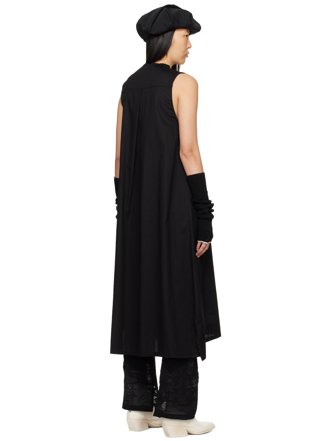 Black Sleeveless Midi Dress - 3