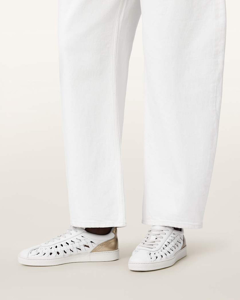 ALLSAINTS VELMA LEATHER WOVEN TRAINERS outlook