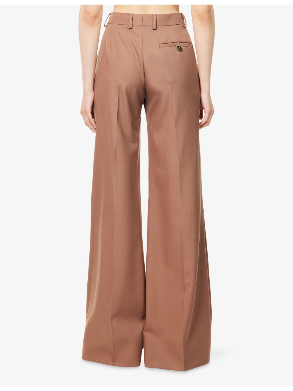 Flared Wide-Leg Wool Trousers - 4