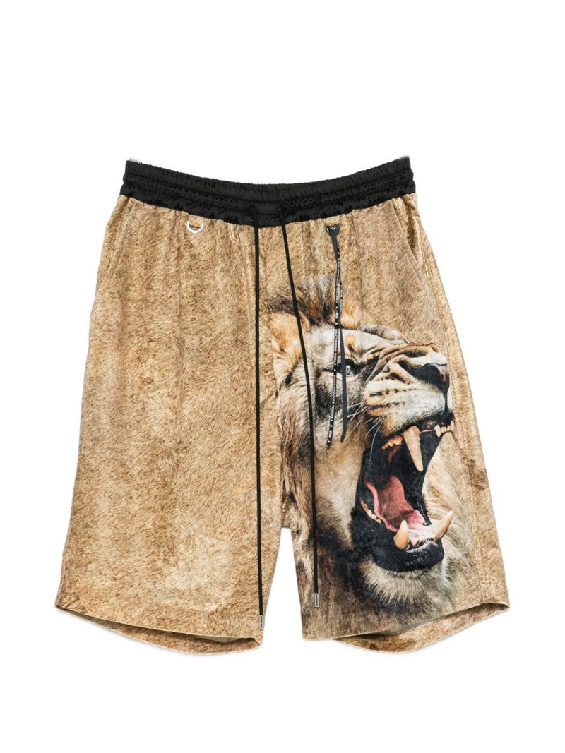 lion-print drawstring shorts 1