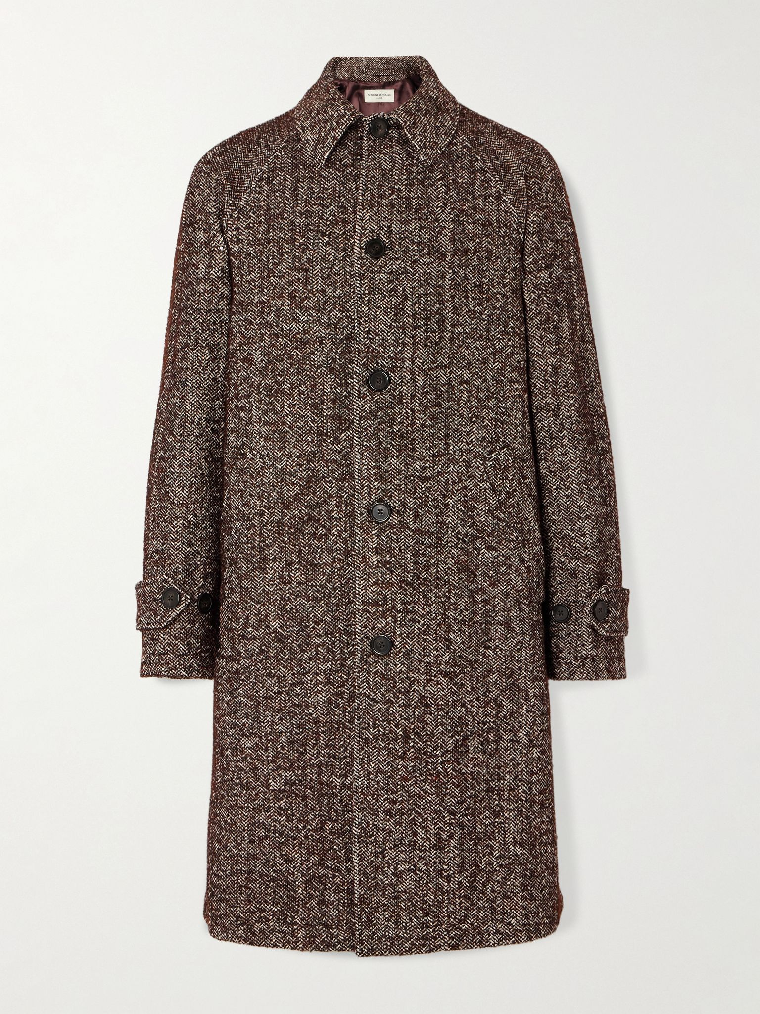 Hudson Herringbone Woven Coat Brown - 1