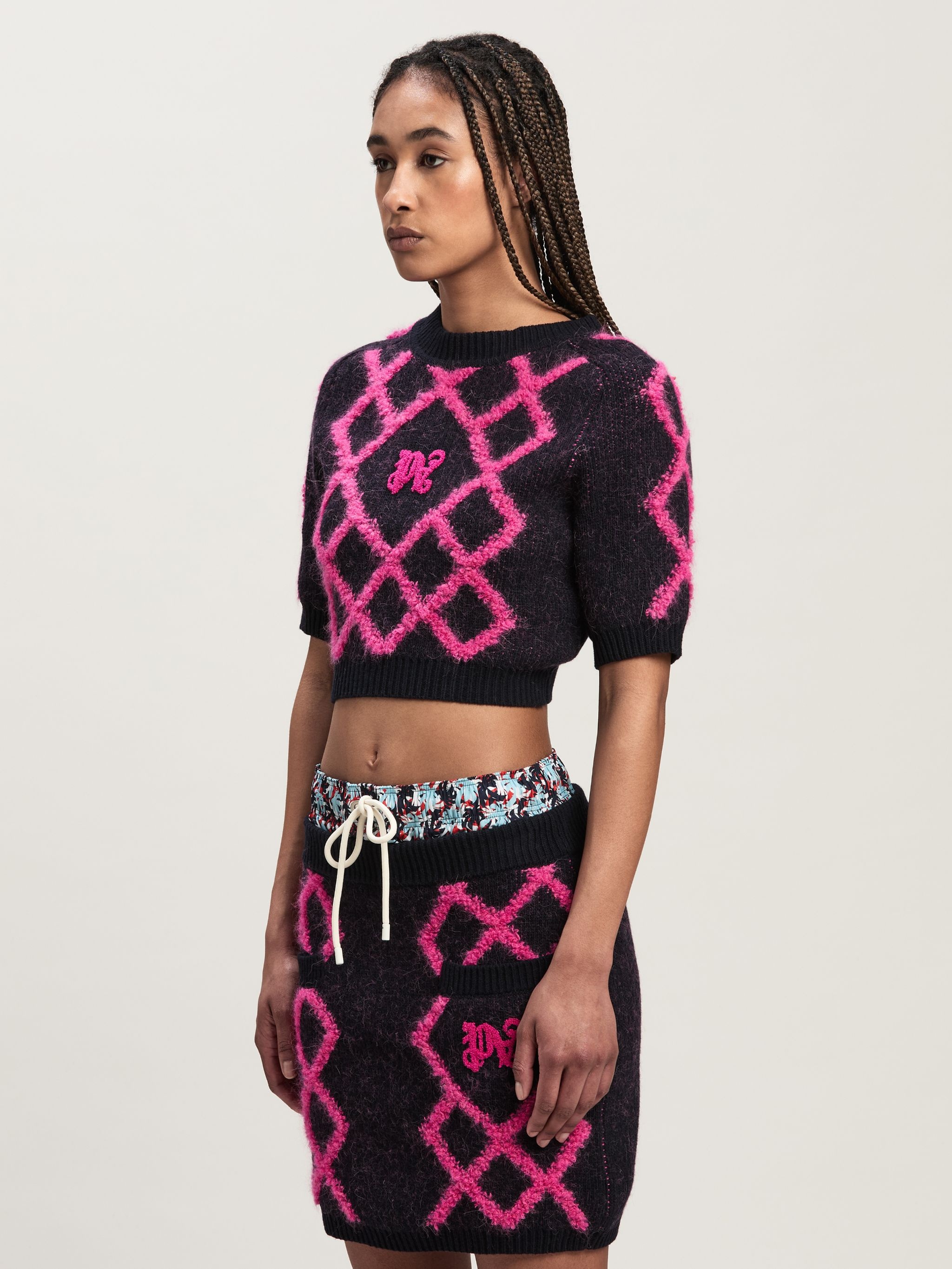 MONOGRAM ARGYLE Crop TOP - 4