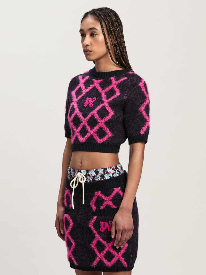 MONOGRAM ARGYLE Crop TOP 4